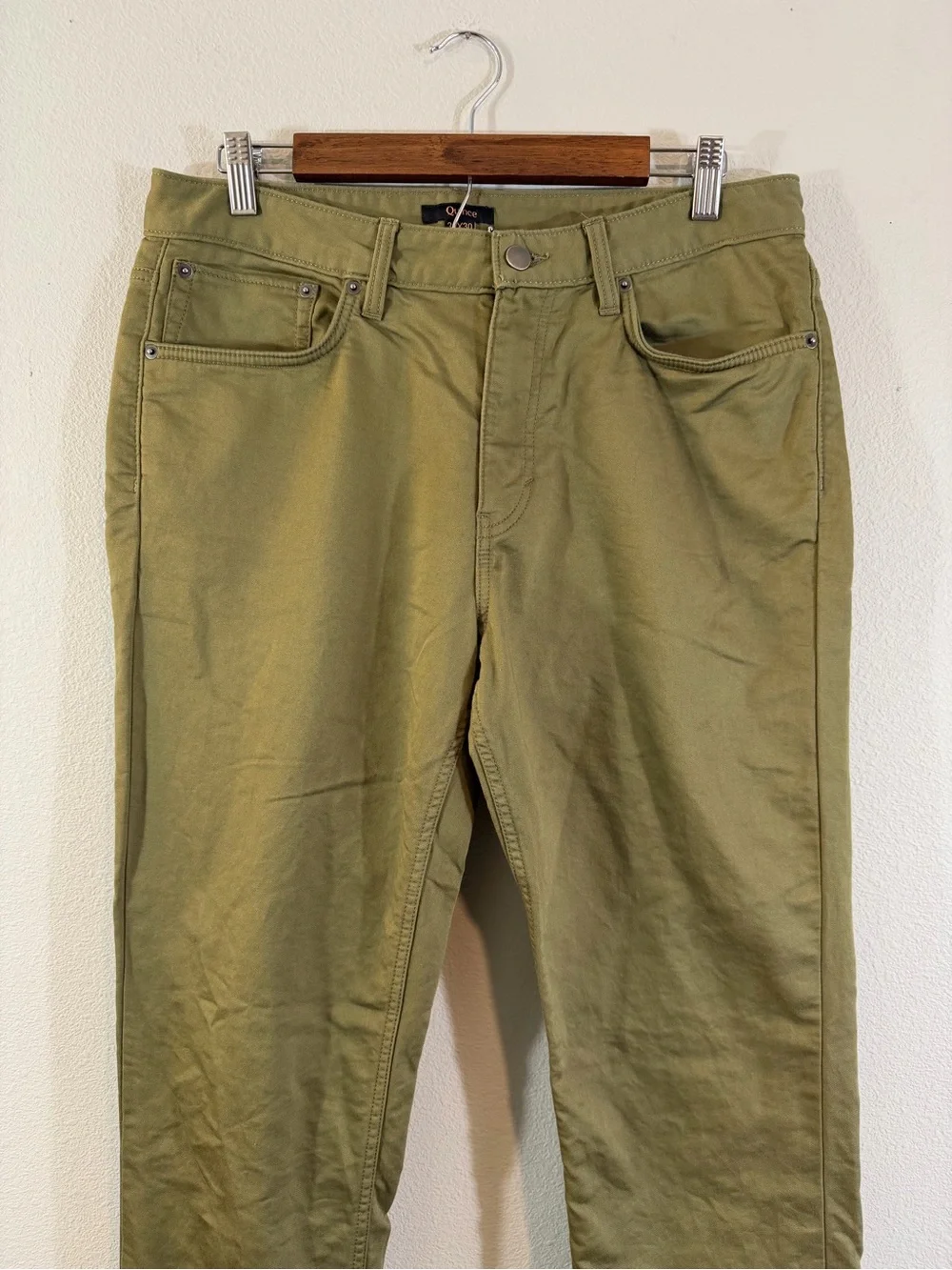 Quince Comfort Stretch Traveler 5 Pocket Pants Olive Green Men’s 32x30 Preppy